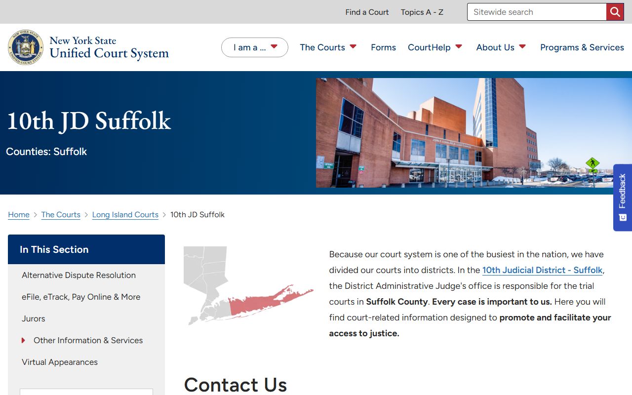 Suffolk County 10th Judicial District court records after arrest