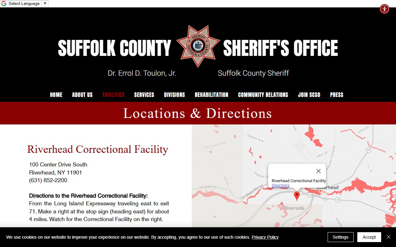 Suffolk County Correctional Facility - Yaphank inmate visitor directions and facility location